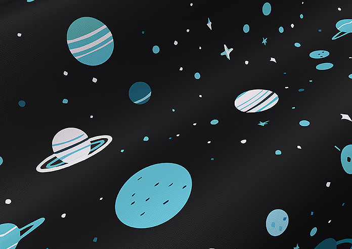 Space Explorer, Interstellar Teal - Twist&Fit Roller Blind - Image 4
